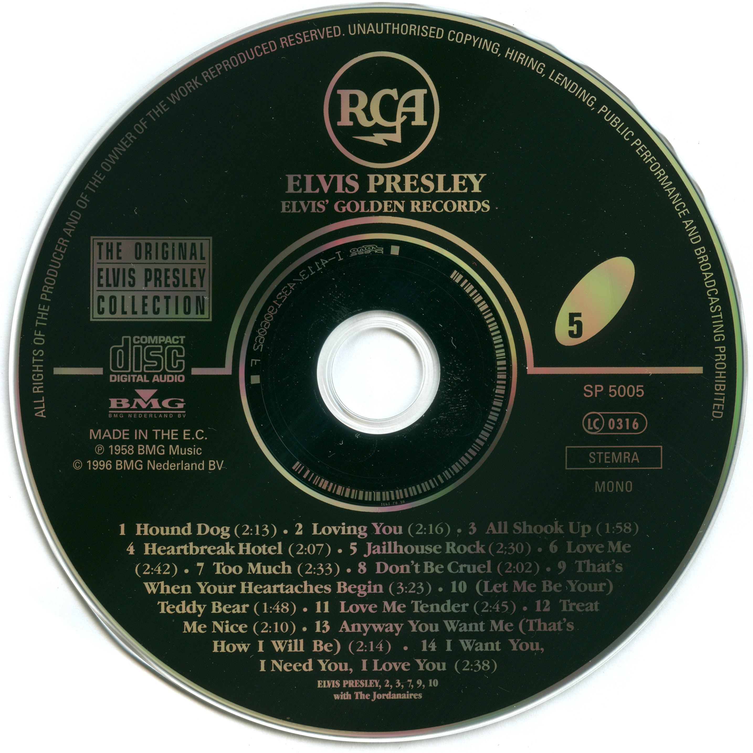 Elvis Presley  The Original Elvis Presley Collection 05; Elvis Golden Records 1 : CD